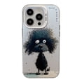 thumbnail image 1 of Havilah For Iphone 16 Pro Max Case Animal Pattern Oil Painting Series PC + TPU For Iphone Cover(Black Dog), 1 of 3