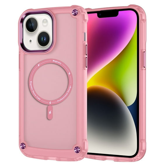 Havilah For iPhone 14 Pro Case Skin Feel TPU + PC Compatible With Magsafe Magnetic For Iphone Cover(Transparent Pink)
