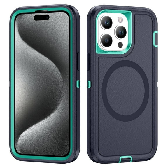 Havilah For iPhone 15 Pro Case Life Waterproof Rugged Compatible With Magsafe Magnetic For Iphone Cover(Dark Blue+Light Blue)