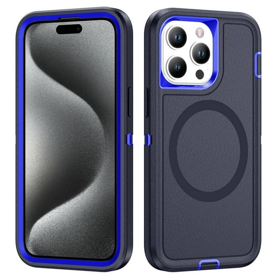 Havilah For iPhone 15 Pro Case Life Waterproof Rugged Compatible With Magsafe Magnetic For Iphone Cover(Dark Blue+Royal Blue)