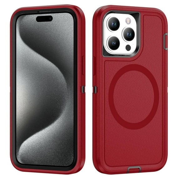 Havilah For iPhone 15 Pro Case Life Waterproof Rugged Compatible With Magsafe Magnetic For Iphone Cover(Red)