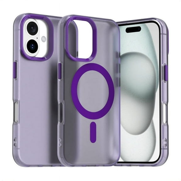 Havilah For iPhone 16 Candy Case for Apple 16 Compatible With Magsafe PC Hybrid TPU iPhone 16 Case(Purple)