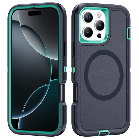 Havilah For iPhone 16 Pro Case Life Waterproof Rugged Compatible With Magsafe Magnetic For Iphone Cover(Dark Blue+Light Blue)