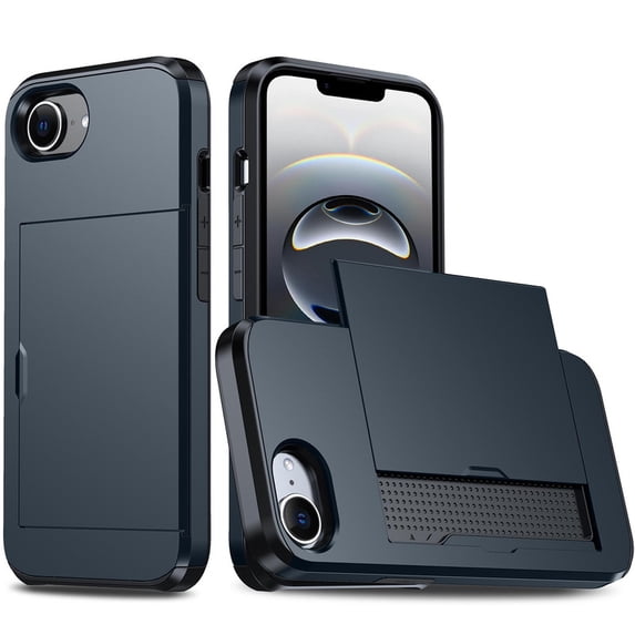 Havilah For iPhone 16e Shockproof Armor Phone Case For iPhone 16e Case Cover with Card Slot(Blue)