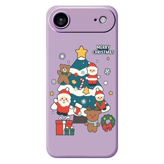 Havilah For iPhone Air Case Christmas Tree Gifts Pattern Printing Straight Edge TPU Phone Back Cover - Purple