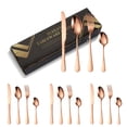 thumbnail image 1 of Havilah Gold-Plated Stainless Steel Cutlery Set, Rose Gold, 16pcs, 1 of 1