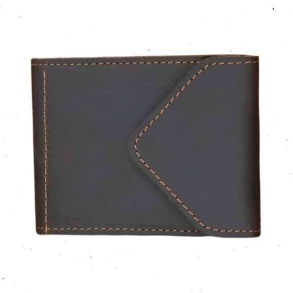 Havilah Mens Wallet Crazy Leather Driver License Storage Dark Brown