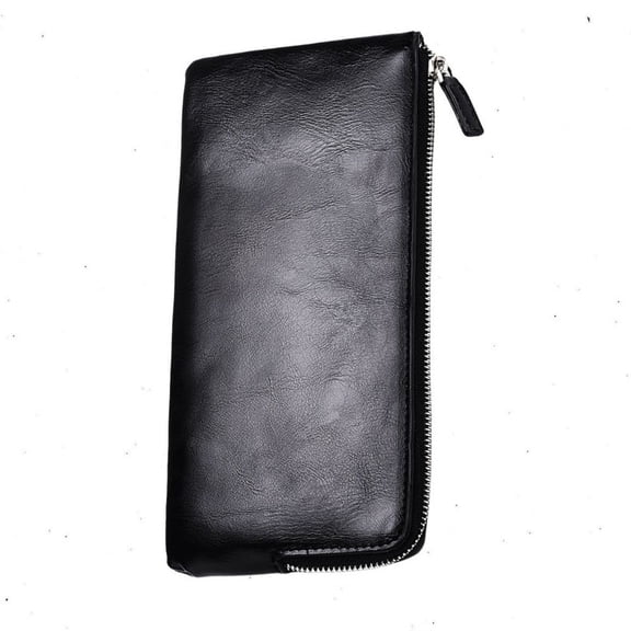 Havilah Men’s Wallet Long Soft Leather Zipper Mini Phone Bag Clutch Black