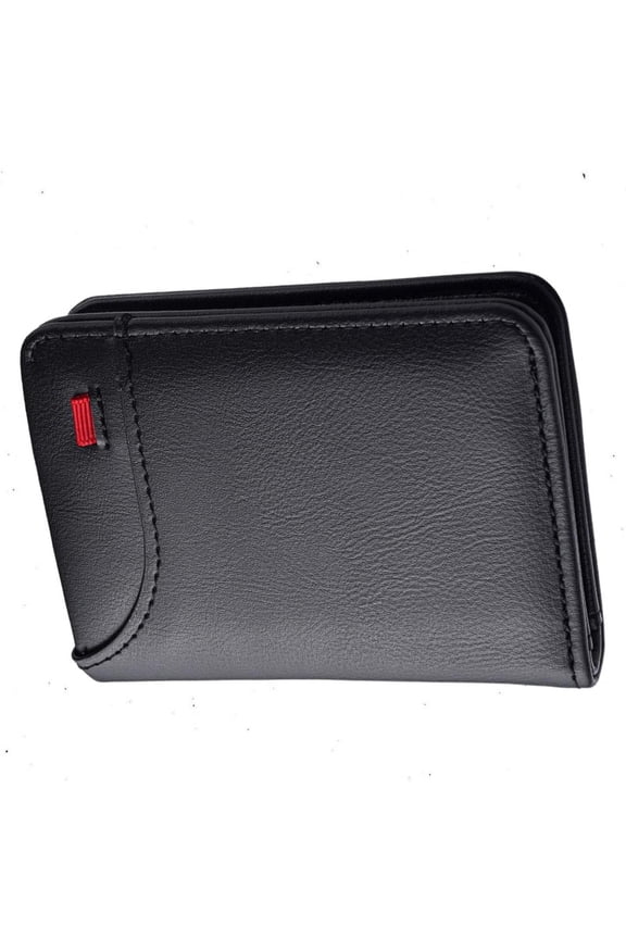 Men’s Wallet Multi-Position Vertical ID Card Holder Mini Purse Black-Wave Texture