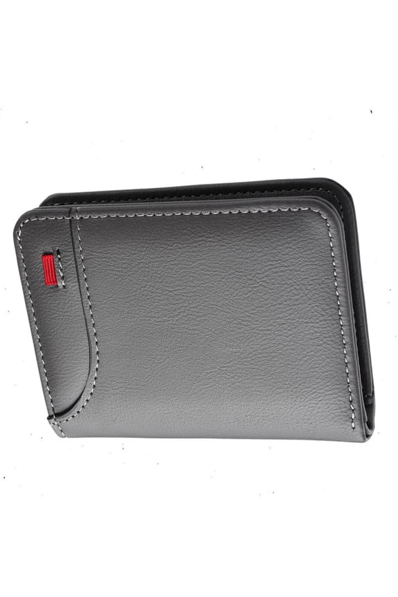 Men’s Wallet Multi-Position Vertical ID Card Holder Mini Purse Gray-Wave Texture