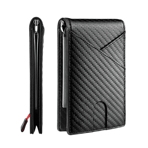 Havilah Men’s Wallet RFID Carbon Fiber Business Wallet Black