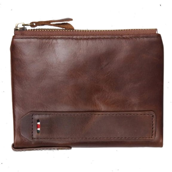 Havilah Men’s Wallet RFID Short-Style Double-Zipper Billfold Coffee