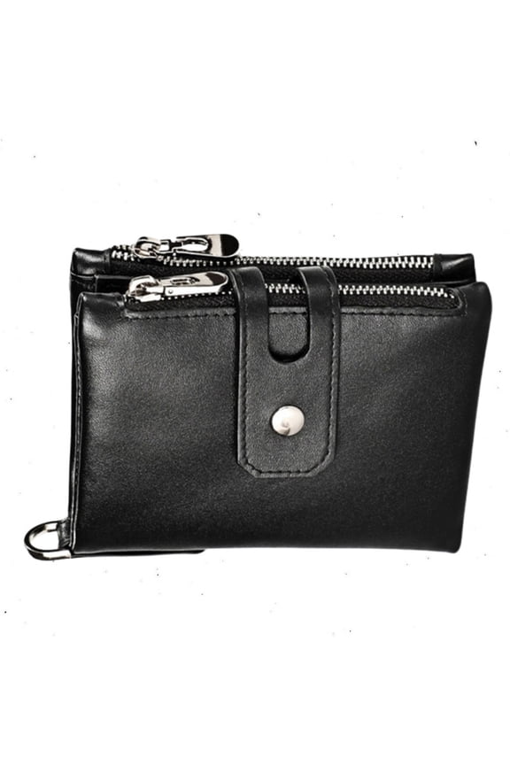 Mens Wallet Antimagnetic RFID Multi-Function Leather Wallet with Card Holder Black