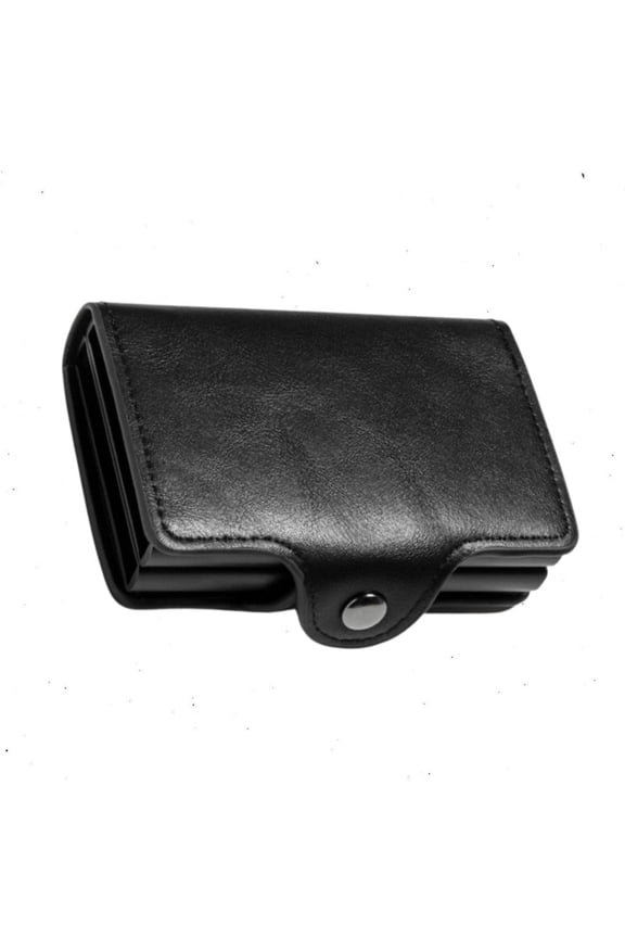 Mens Wallet Automatic Pop-up Metal Card Holder RFID Wallet Black