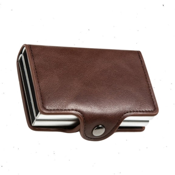Havilah Mens Wallet Automatic Pop-up Metal Card Holder RFID Wallet Coffee