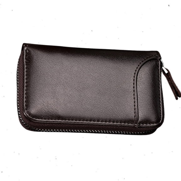 Havilah Mens Wallet Large-Capacity Zipper Leather Keys Holder Wallet Coffee