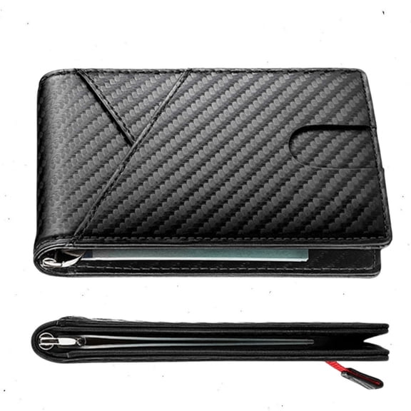 Havilah Mens Wallet RFID Carbon Fiber Business Wallet Black