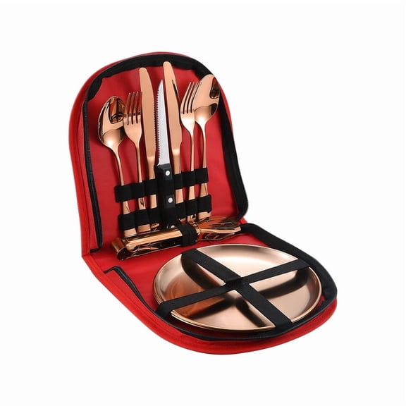Havilah Stainless Steel Dinner Cutlery Set, Rose Gold