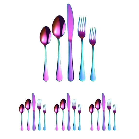 Havilah Stainless Steel Steak Cutlery Set, Colorful, 20pcs