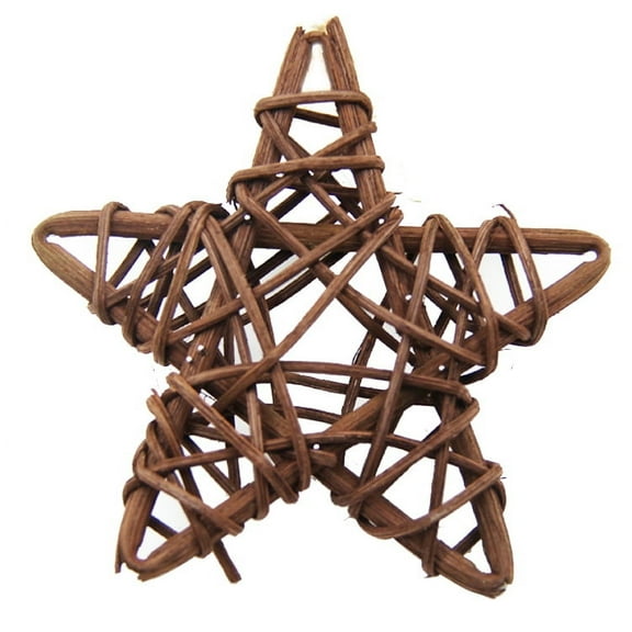 Havilah art piece for home decor 10 PCS 6cm Artificial Straw Ball DIY Decoration Rattan Stars Christmas Decor Home Ornament Supplies(Coffee)