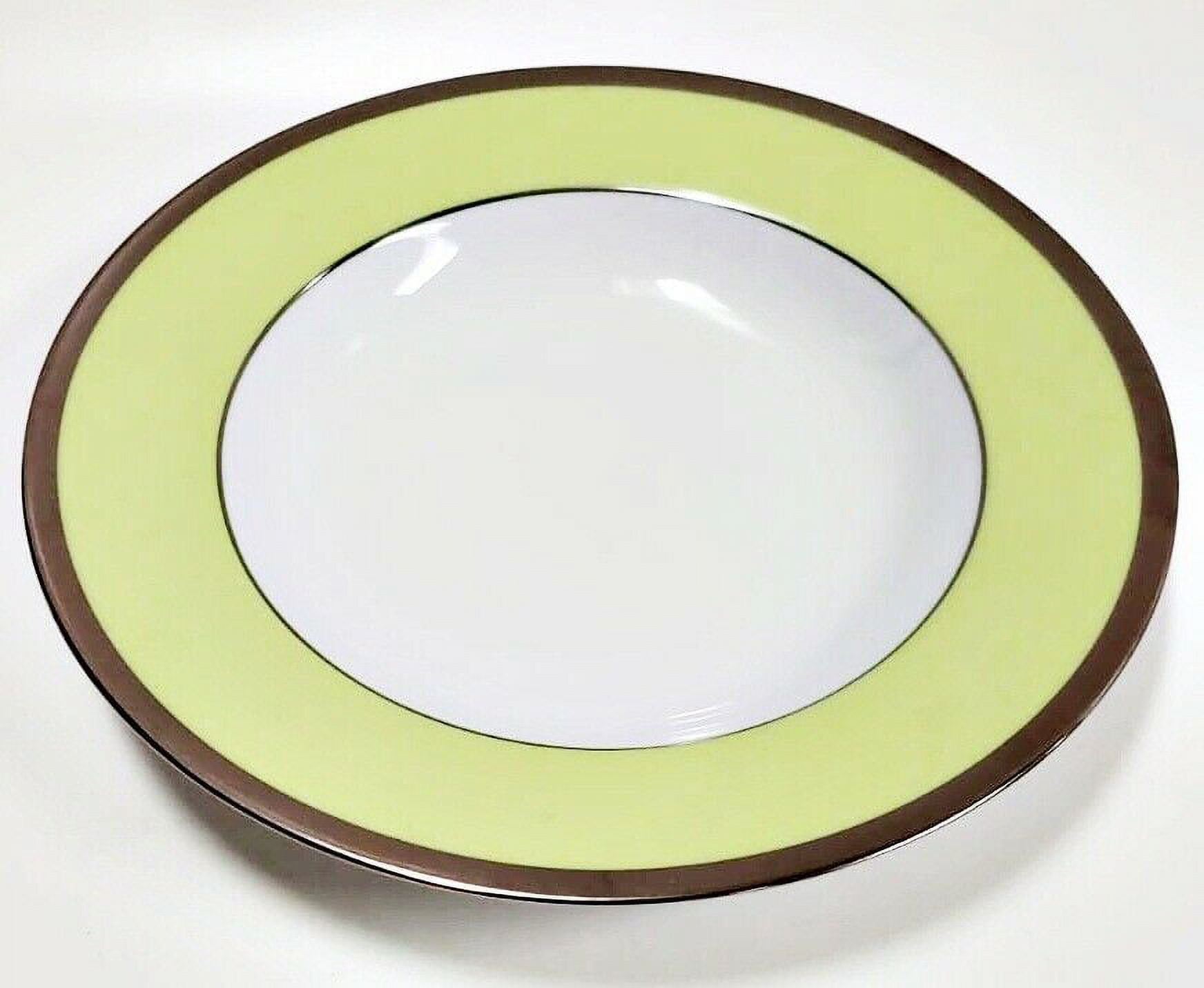 Haviland Laque De Chine Platinum Rim Pistache Large Rim Soup Bowl, 9