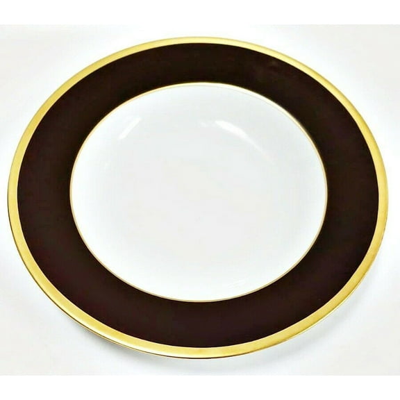 Haviland Limoges Laque De Chine Gold Rim - Chocolat Large Rim Soup Bowl, 9 1/4"D