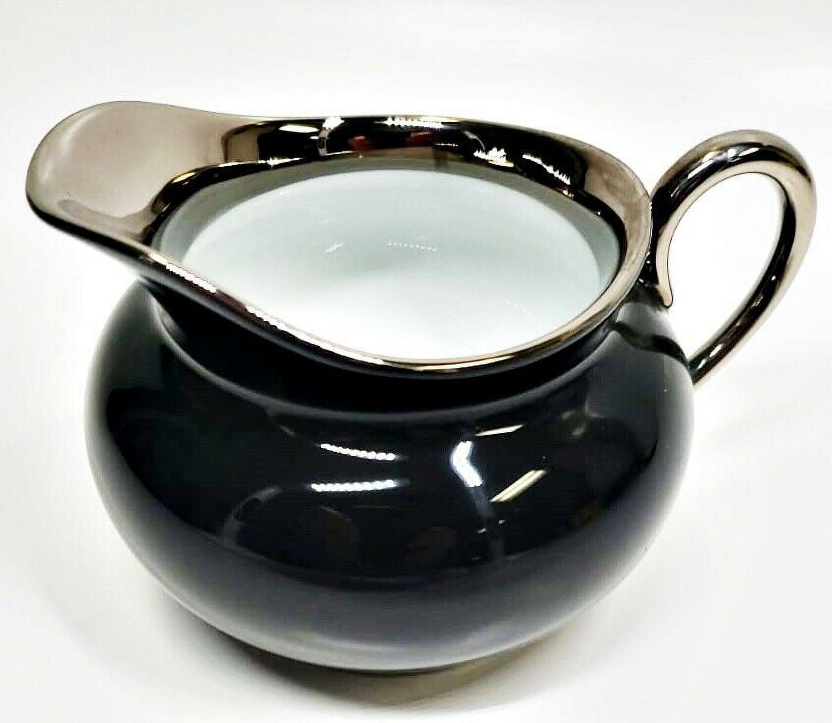 Haviland Limoges Laque De Chine Platinum Rim Noir Creamer, Holds 6oz
