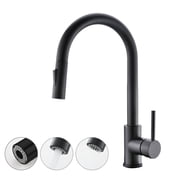 Havin Black Kitchen Faucet with Pull Down Sprayer, High Arc Stainless Steel Material, with cUPC Ceramic Cartridge,Without Deck Plate,Fit for 1 Kitchen Sink or Laundry Sink,Matte Black Color HV501B