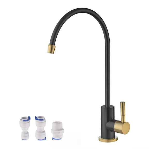 Havin Stainless Steel Lead Free Water Faucet,Reverse Osmosis Faucet, Drinking Water Faucet, Purifier Faucet,Water Filtration System Faucet, Beverage Faucet, Black and Gold