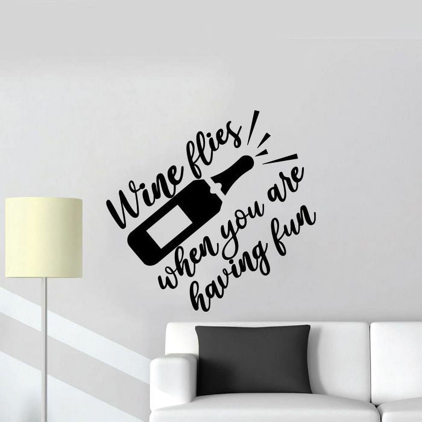 Having Fun Quotes Wine Quote Wine Bottle Drinking Glass Wall Decals for