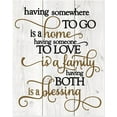 thumbnail image 1 of Having Somewhere To Go Is A Home Someone To Love Is Family Both Is A Blessing Wall Sign 12x15, 1 of 2