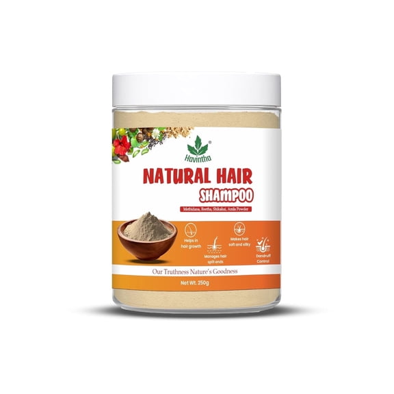 Havintha Natural Methi Dana Shampoo Powder with Amla, Reetha & Shikakai, Herbal Hair Wash for Men & Women, All Hair Types, 250 g