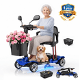 thumbnail image 1 of Havlo 4-Wheel Mobility Scooter for Seniors & Adults, 12.4-Mile Range, Removable Lithium Battery, Wider Adjustable Seat & Armrests, Foldable Electric Mobility Scooter for Everyday & Outdoor Use,Blue, 1 of 12