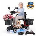 thumbnail image 1 of Havlo 4-Wheel Mobility Scooter for Seniors & Adults, 12.4-Mile Range, Removable Lithium Battery, Wider Adjustable Seat & Armrests, Foldable Electric Mobility Scooter for Everyday & Outdoor Use,Black, 1 of 12