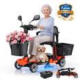 thumbnail image 1 of Havlo 4-Wheel Mobility Scooter for Seniors & Adults, 12.4-Mile Range, Removable Lithium Battery, Wider Adjustable Seat & Armrests, Foldable Electric Mobility Scooter for Everyday & Outdoor Use,Orange, 1 of 12