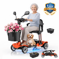 thumbnail image 1 of Havlo 4-Wheel Mobility Scooter for Seniors & Adults, 12.4-Mile Range, Removable Lithium Battery, Wider Adjustable Seat & Armrests, Foldable Electric Mobility Scooter for Everyday & Outdoor Use,Orange, 1 of 12