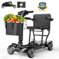 thumbnail image 1 of Havlo 37.5 lbs Lightweight Mobility Scooter for Seniors & Adults, Foldable 4-Wheel Travel Scooter with Removable Lithium Battery, 13-Mile Range, 270W Brushless Motor, for Shopping,Cruises,Silver, 1 of 14