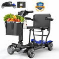 thumbnail image 1 of Havlo 37.5 lbs Lightweight Mobility Scooter for Seniors & Adults, Foldable 4-Wheel Travel Scooter with Removable Lithium Battery, 26-Mile Range, 270W Brushless Motor, for Shopping,Cruises,Blue, 1 of 14