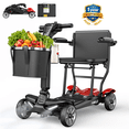 thumbnail image 1 of Havlo 37.5 lbs Lightweight Mobility Scooter for Seniors & Adults, Foldable 4-Wheel Travel Scooter with Removable Lithium Battery, 26-Mile Range, 270W Brushless Motor, for Shopping,Cruises,Red, 1 of 14