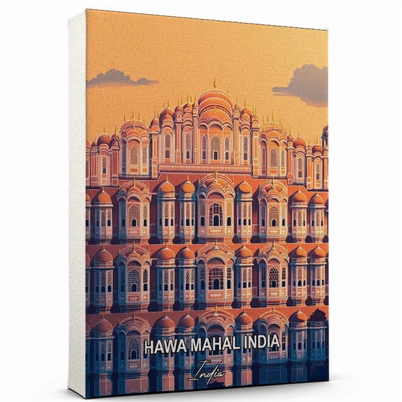 Hawa Mahal India Travel Canvas Wall Art India Canvas A Scenic Artwork That Evokes Calmness, Wanderlust, and Connection with the World