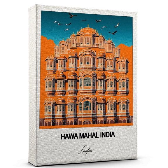 Hawa Mahal India Travel Poster Canvas India Canvas Unique Gift Idea for Home, Office, or Living Space