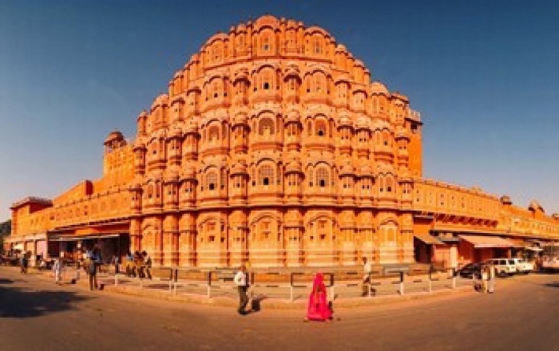 Hawa Mahal at Jaipur Rajasthan India Canvas Art - Panoramic Images (36 x 23)