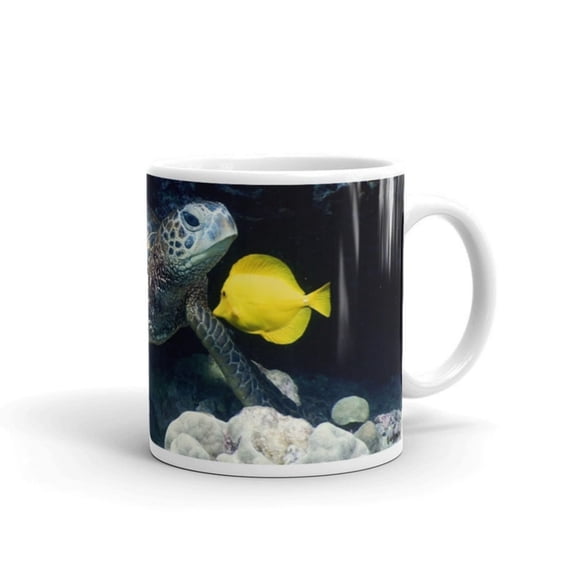Hawaan Green Sea Turtle Coffee Mug, Turtle Mug, Green Sea Turtle Mug.