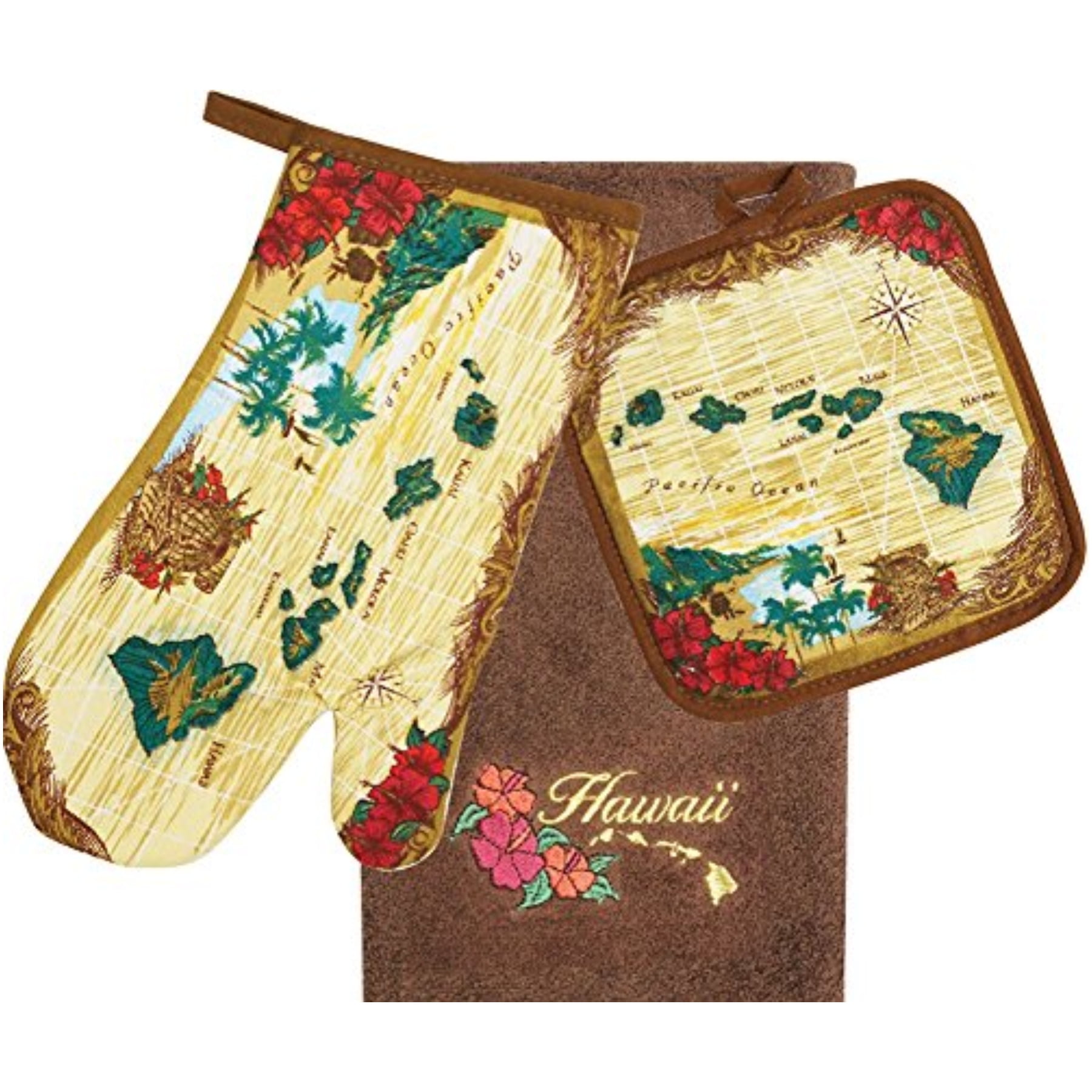 Enclave 3-Piece Terracotta Kitchen Towel Oven Mitt & Pot Holder Set | Camping World