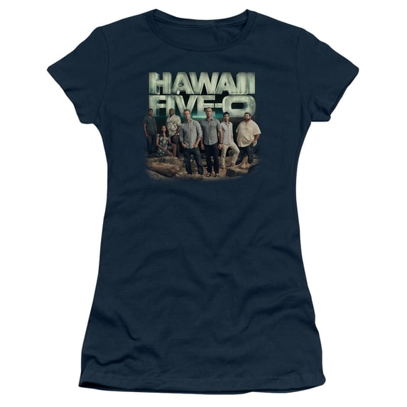 Hawaii 5 0 Cast Junior Women's Sheer T-Shirt Navy