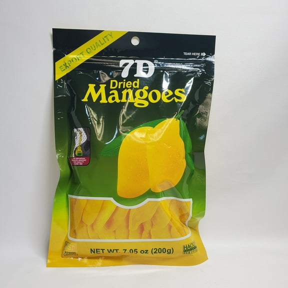Hawaii 7D Dried Mangoes, Fruit Snack, 7.05 oz Bag