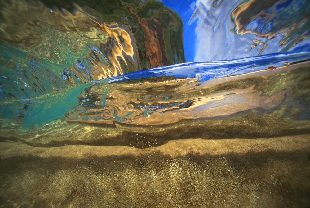 Hawaii Abstract Underwater View Of Breaking Wave Canvas Art - Vince Cavataio Design Pics (19 x 12)