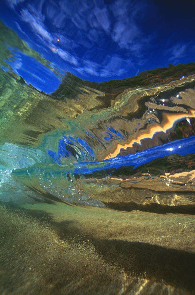 Hawaii Abstract Underwater View Of Breaking Wave Canvas Art - Vince Cavataio Design Pics (24 x 38)