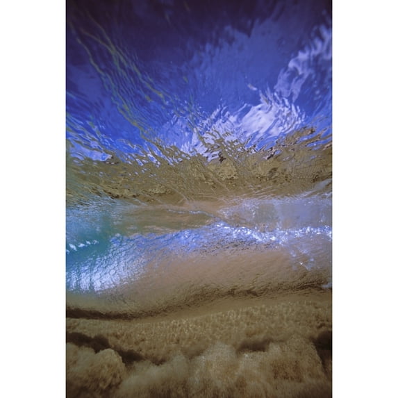 Hawaii, Abstract Underwater View Of Breaking Wave Poster Print (11 x 17)