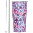 thumbnail image 1 of Hawaii Aloha Florals 20oz Travel Tumbler With Lid And Straw, Tropical flowers Stainless Steel Tumblers Insulated Coffee Cup Mug Gift For Men Women, 1 of 6